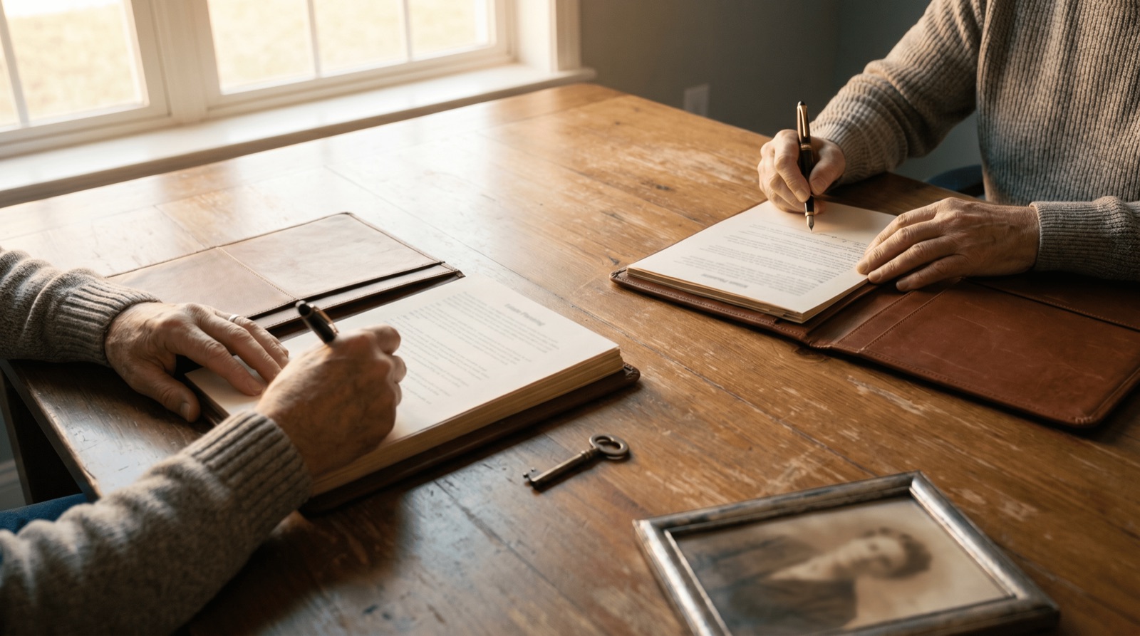 Tax partner and business owner reviewing entity and personal return documents together